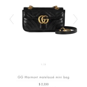 GUCCI Black Marmont Matelassé Mini Purse